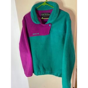 Size L vintage Arcticwear color block fleece USA pink/teal